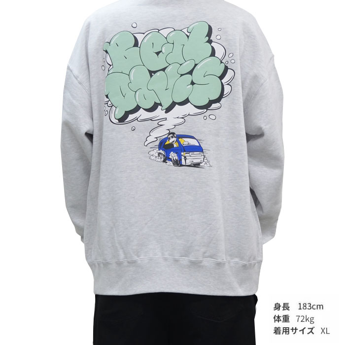 BEN DAVIS �٥�ǥ��ӥ� �������å� SMOKE LOGO CREW SWEAT �ȥ졼�ʡ� �ե꡼�� M-XL �֥�å� �����ȥߡ��� C-23780063 bendavis ������̵����