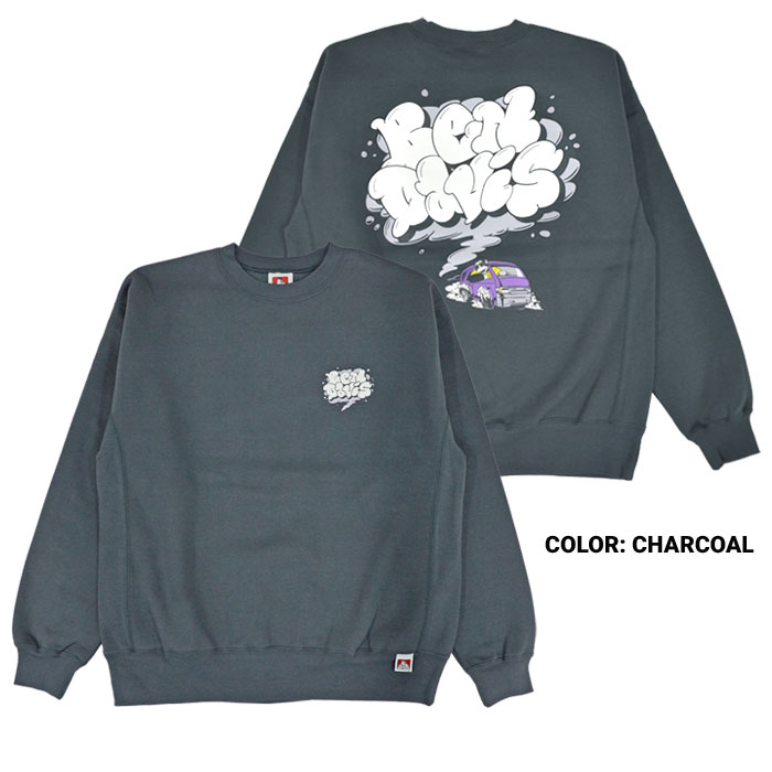 BEN DAVIS �٥�ǥ��ӥ� �������å� SMOKE LOGO CREW SWEAT �ȥ졼�ʡ� �ե꡼�� M-XL �֥�å� �����ȥߡ��� C-23780063 bendavis ������̵����