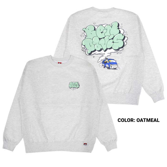 BEN DAVIS �٥�ǥ��ӥ� �������å� SMOKE LOGO CREW SWEAT �ȥ졼�ʡ� �ե꡼�� M-XL �֥�å� �����ȥߡ��� C-23780063 bendavis ������̵����