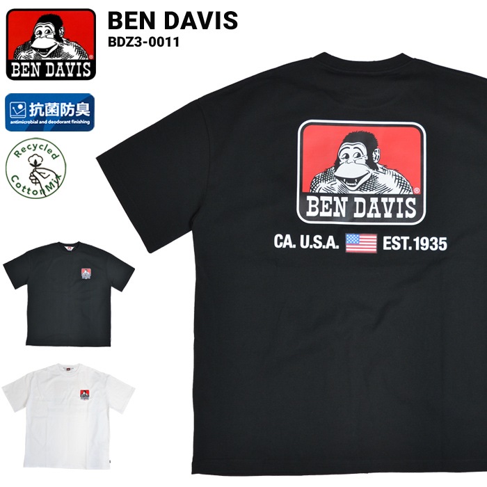 BEN DAVIS �٥�ǥ��ӥ� T����� PRINT S/S TEE Ⱦµ ���åȥ��� �ȥåץ� ��� �֥�å� �ۥ磻�� M-XL BDZ3-0011 ��ñ�ʹ����ξ��ϥ᡼����ȯ����