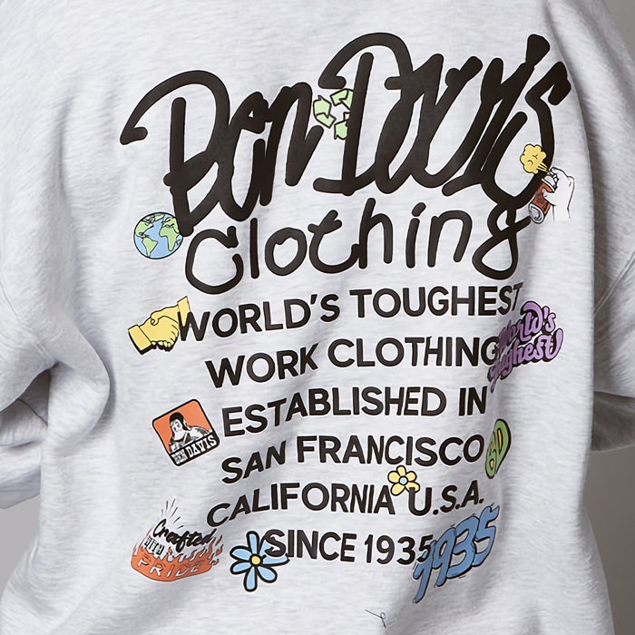 BEN DAVIS �٥�ǥ��ӥ� �������å� GRATEFUL CREW SWEAT �ȥ졼�ʡ� �ե꡼�� M-XL �֥�å� ���å��奰�졼 C-24780066 ������̵����