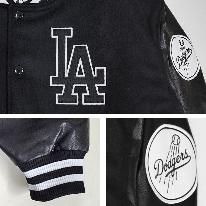 Fanatics եʥƥ 㥱å MLB DODGERS PU MELTON STUDIAM JACKET ॸ㥱å  󥼥륹ɥ㡼 LA ֥륾  L-2XL ֥å ML2324FW0006 ̵