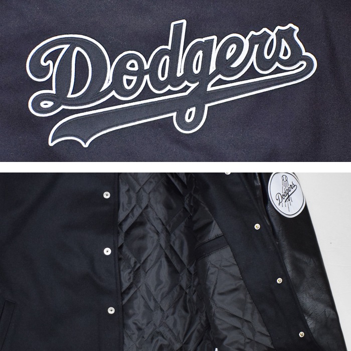 Fanatics եʥƥ 㥱å MLB DODGERS PU MELTON STUDIAM JACKET ॸ㥱å  󥼥륹ɥ㡼 LA ֥륾  L-2XL ֥å ML2324FW0006 ̵