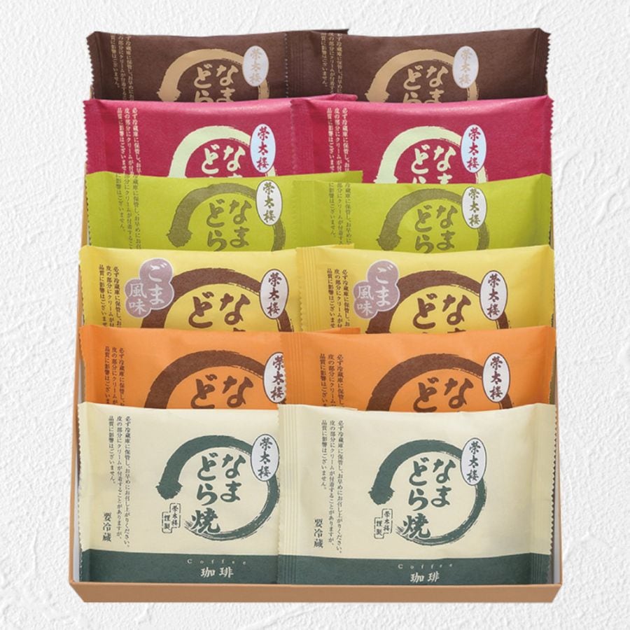 冬のおすすめギフト　　　　　　　　なまどら焼６種12個入詰合せ　　　　　　　　（お歳暮のし付き）