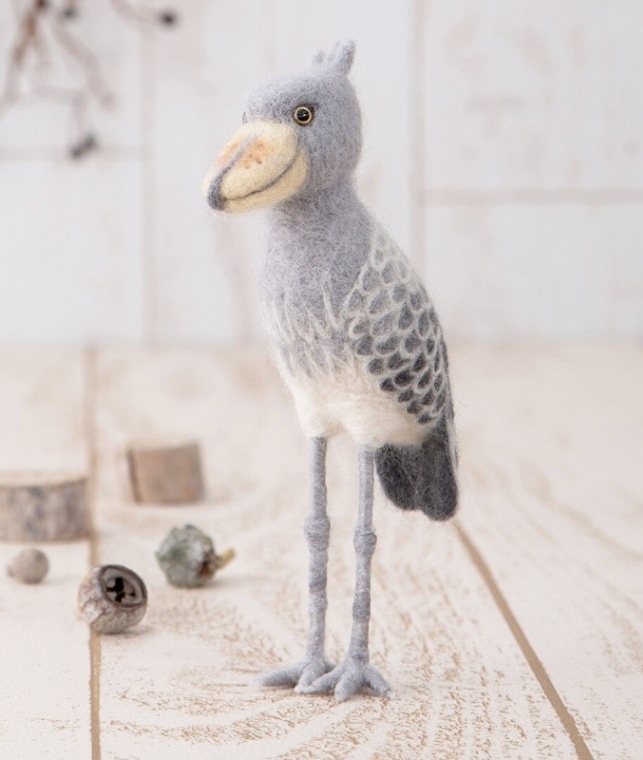 羊毛フェルトキット ハシビロコウ 日本製｜ニードルフェルト 動物 手芸キット 初心者向け