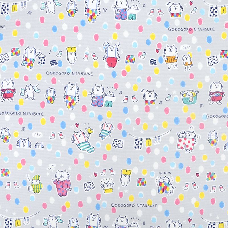 ごろごろにゃんすけファブリック/ふんわりドット/オックス生地【1mカットクロス】