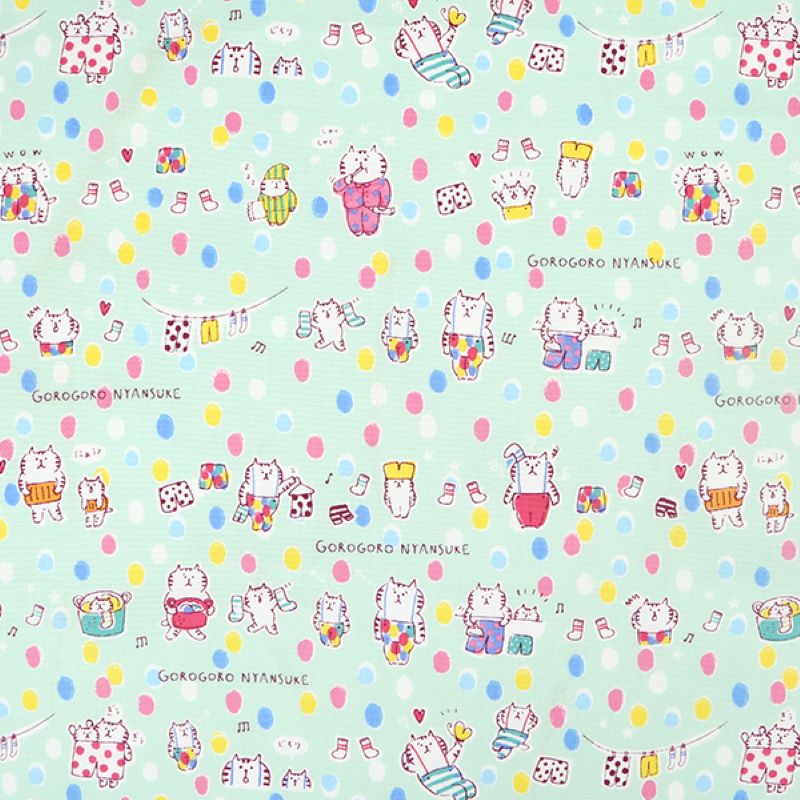 ごろごろにゃんすけファブリック　ふんわりドット　オックス生地【1mカットクロス】
