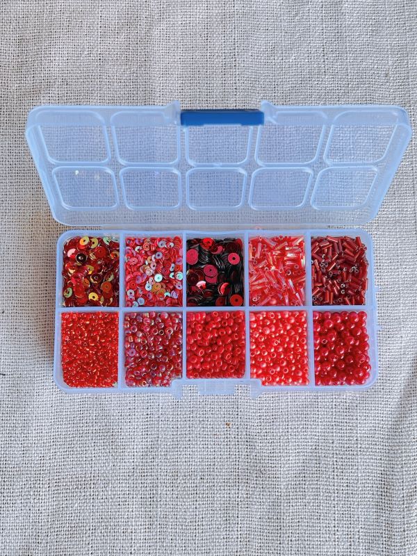 ビーズ スパンコールセット レッド | ビーズ,ビーズセット
