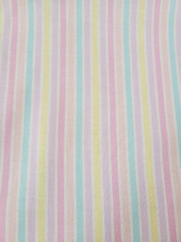 バニラポップストライプ　生地　ピンク