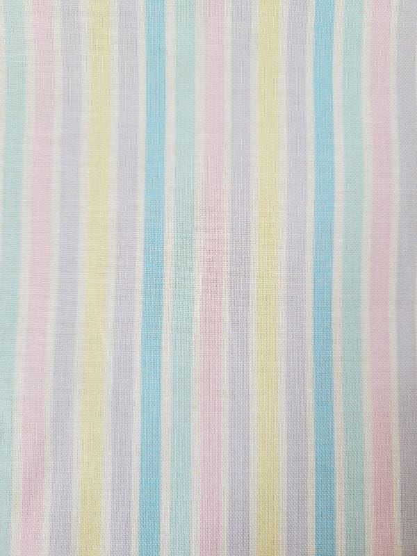 バニラポップストライプ　生地　水色