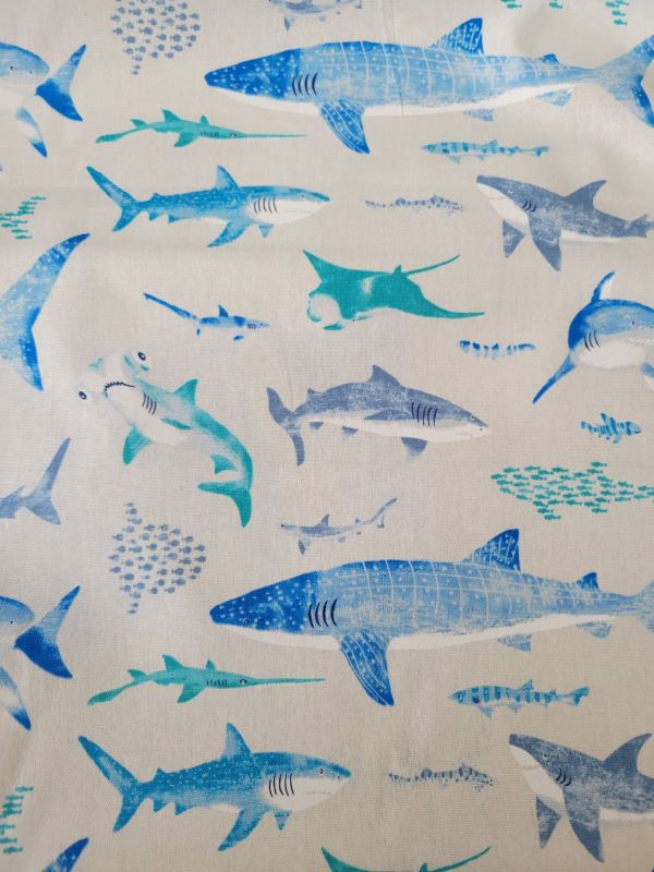 キッズランド　海の生き物　ホワイト　生地