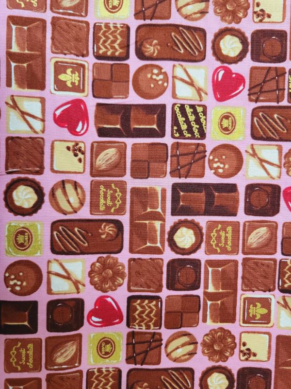 チョコレートプリント　ピンク