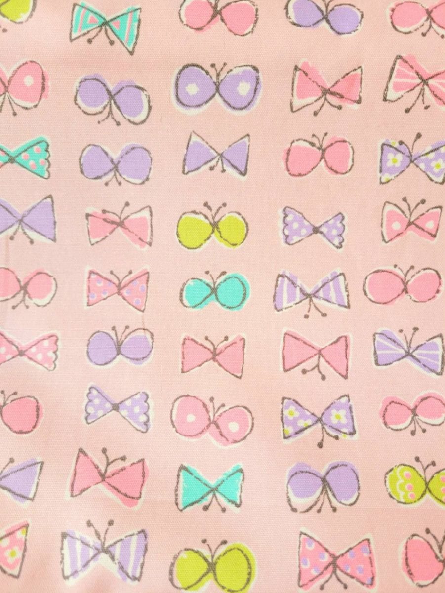 北米風りぼんちょうちょ ピンク オックス生地 | 生地・布,柄で選ぶ