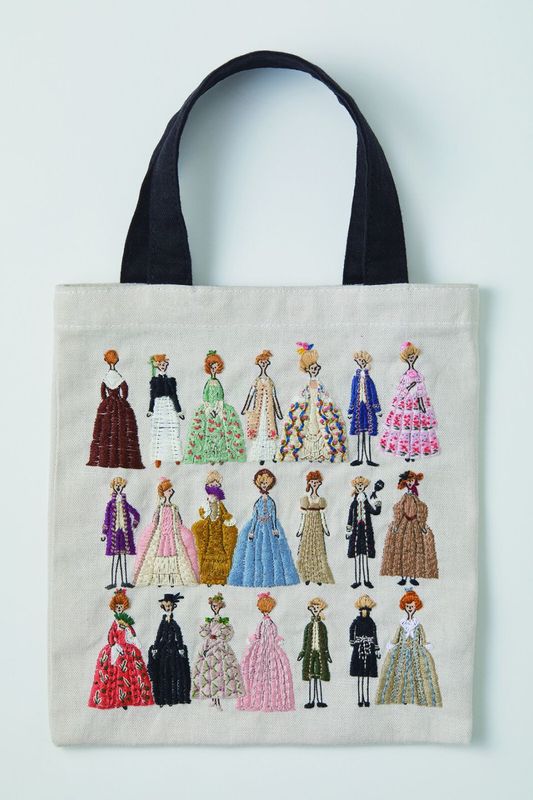 100ネエサン　縫製済みミニトート (ペールグレー)　刺繍キット