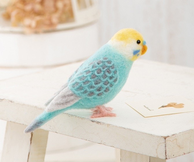 羊毛フェルトキット　アクレーヌでつくる　セキセイインコ　パステルカラー