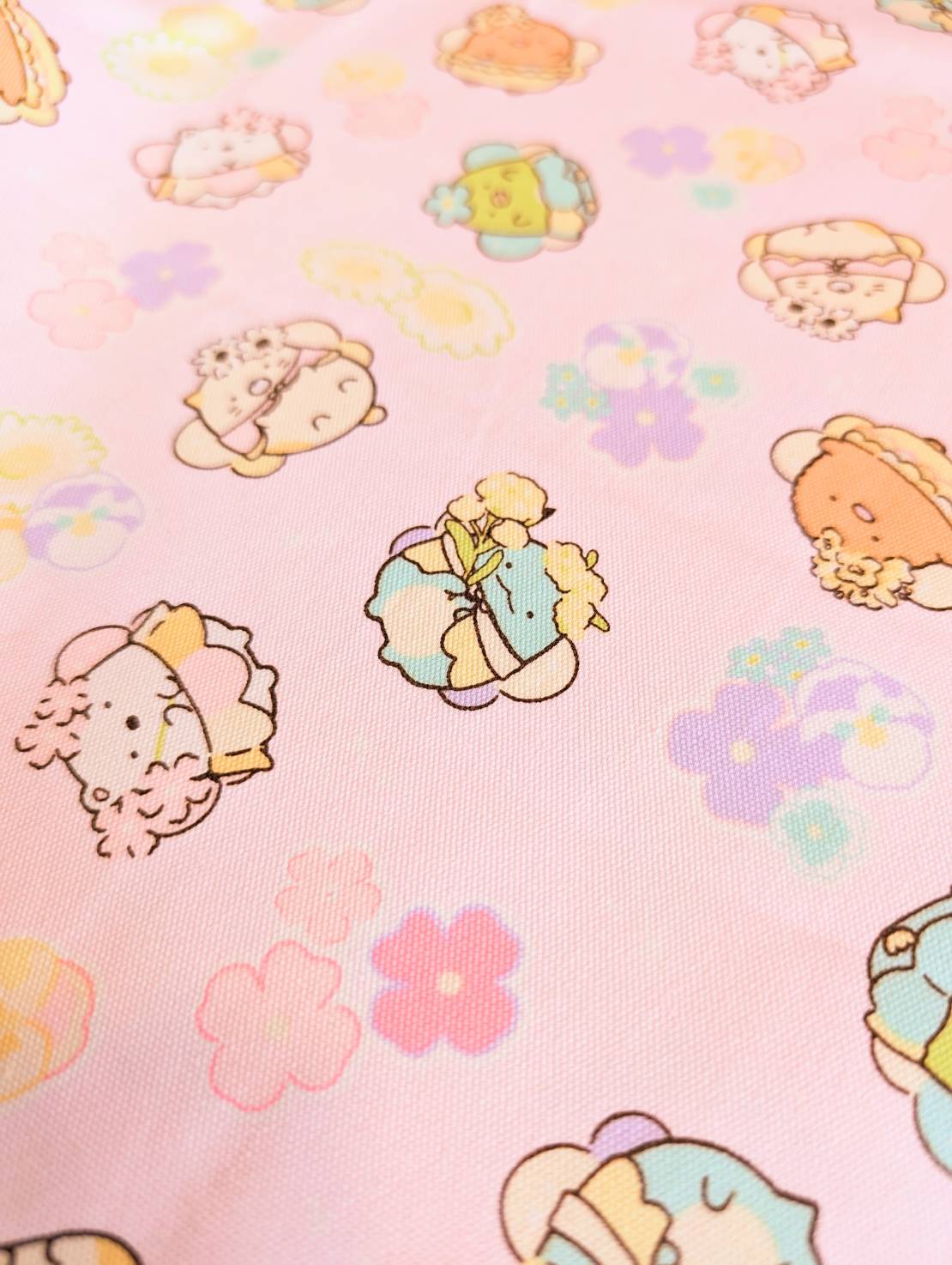 すみっコぐらし 生地 フェアリー柄 オックス ピンク｜キャラクター 布