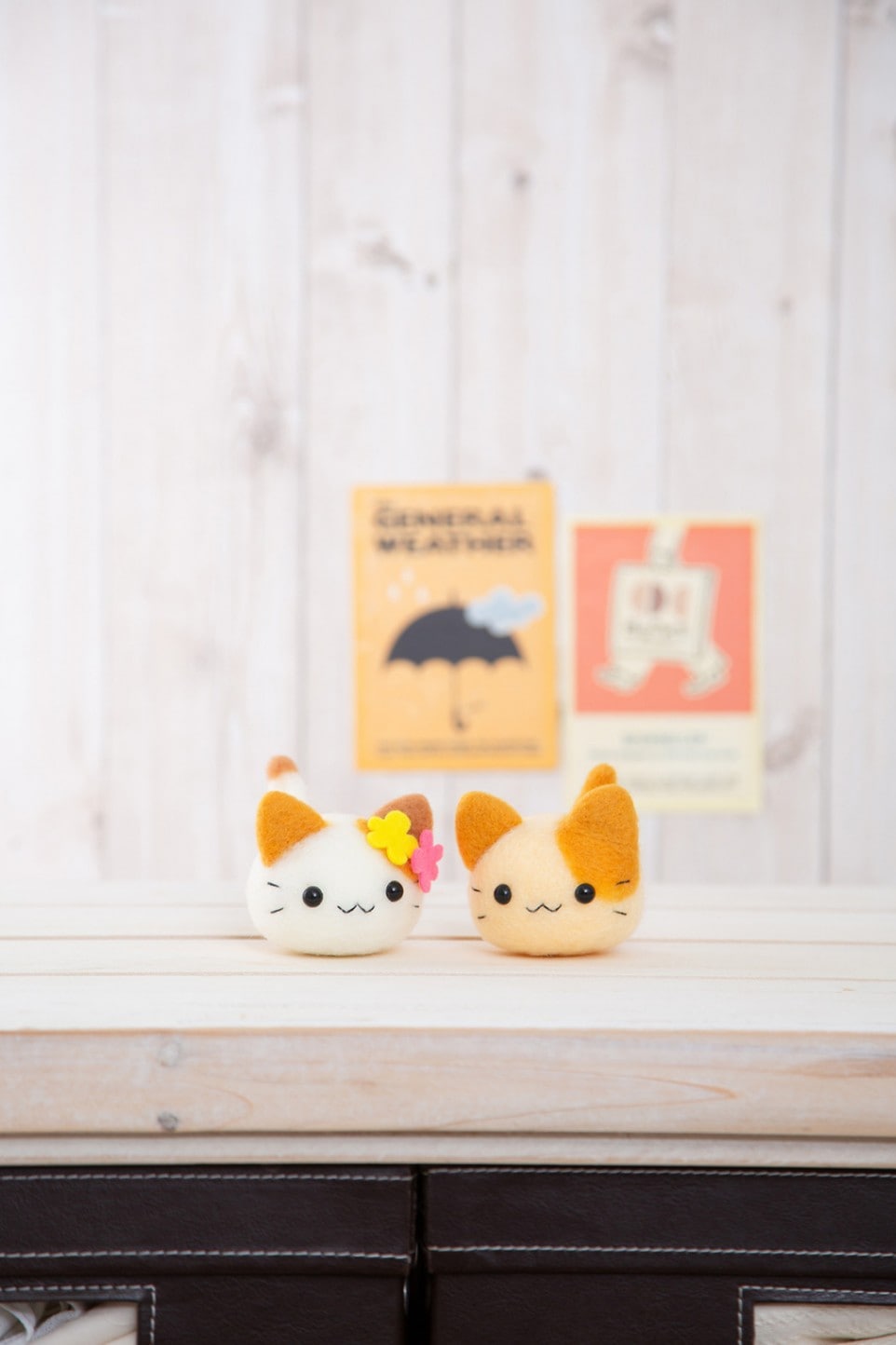 羊毛フェルトキット なかよしにゃんころ ミケ＆クッキー 猫 にゃんころ