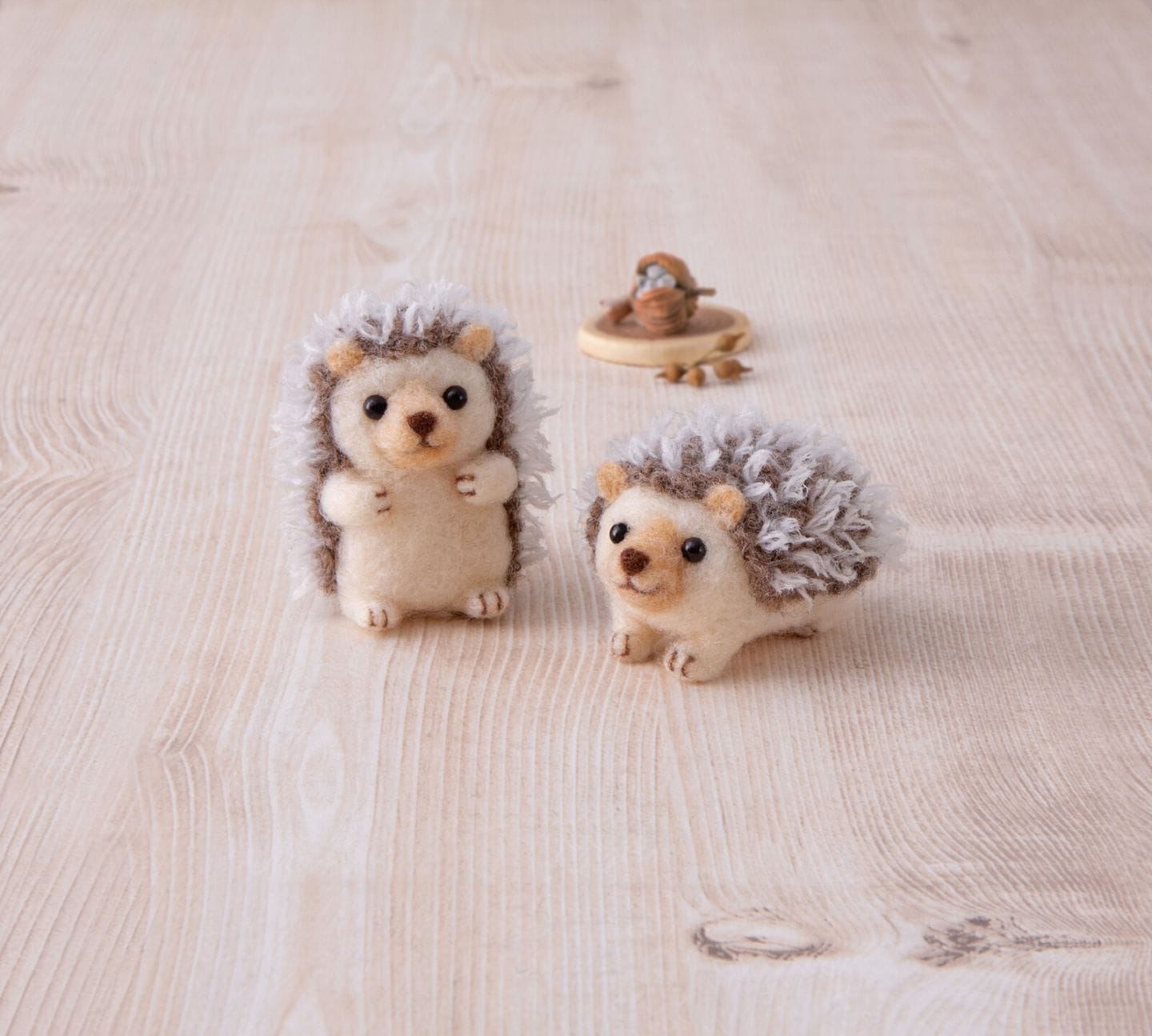 中級者向け 羊毛フェルトキット ハリネズミ｜ニードルフェルト 手作り