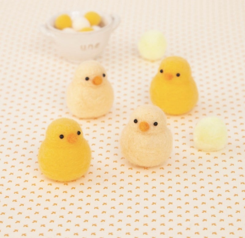 羊毛フェルトキット　ひよこ　須佐沙知子先生デザイン