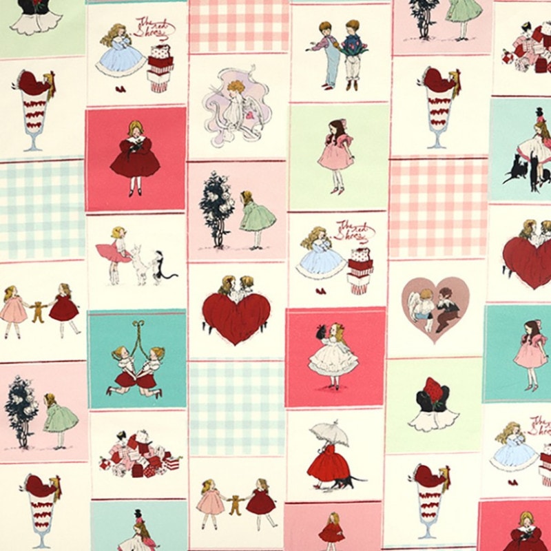 Kurahashi Rei　Love for you!　生地　カットクロス　布　くらはしれい　人気イラストレーター　絵本作家　仓桥伶衣　50㎝カット
