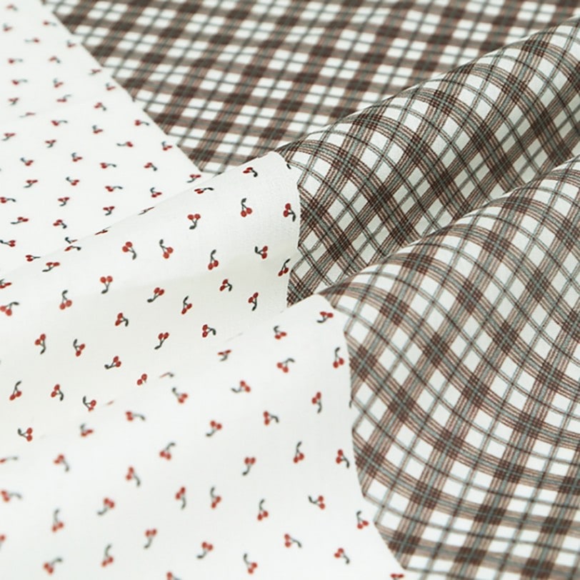 ドール服用生地 チェリー Decora Doll ×milk latte/ ちいさな世界の