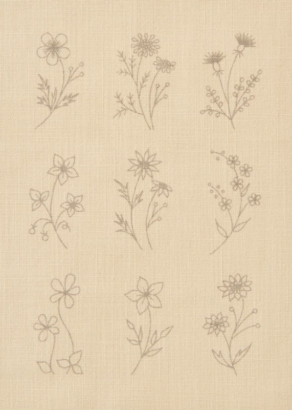 刺しゅうキット　アーティストコレクション 小さな花のサンプラー ライトハニー　atelier de nora　