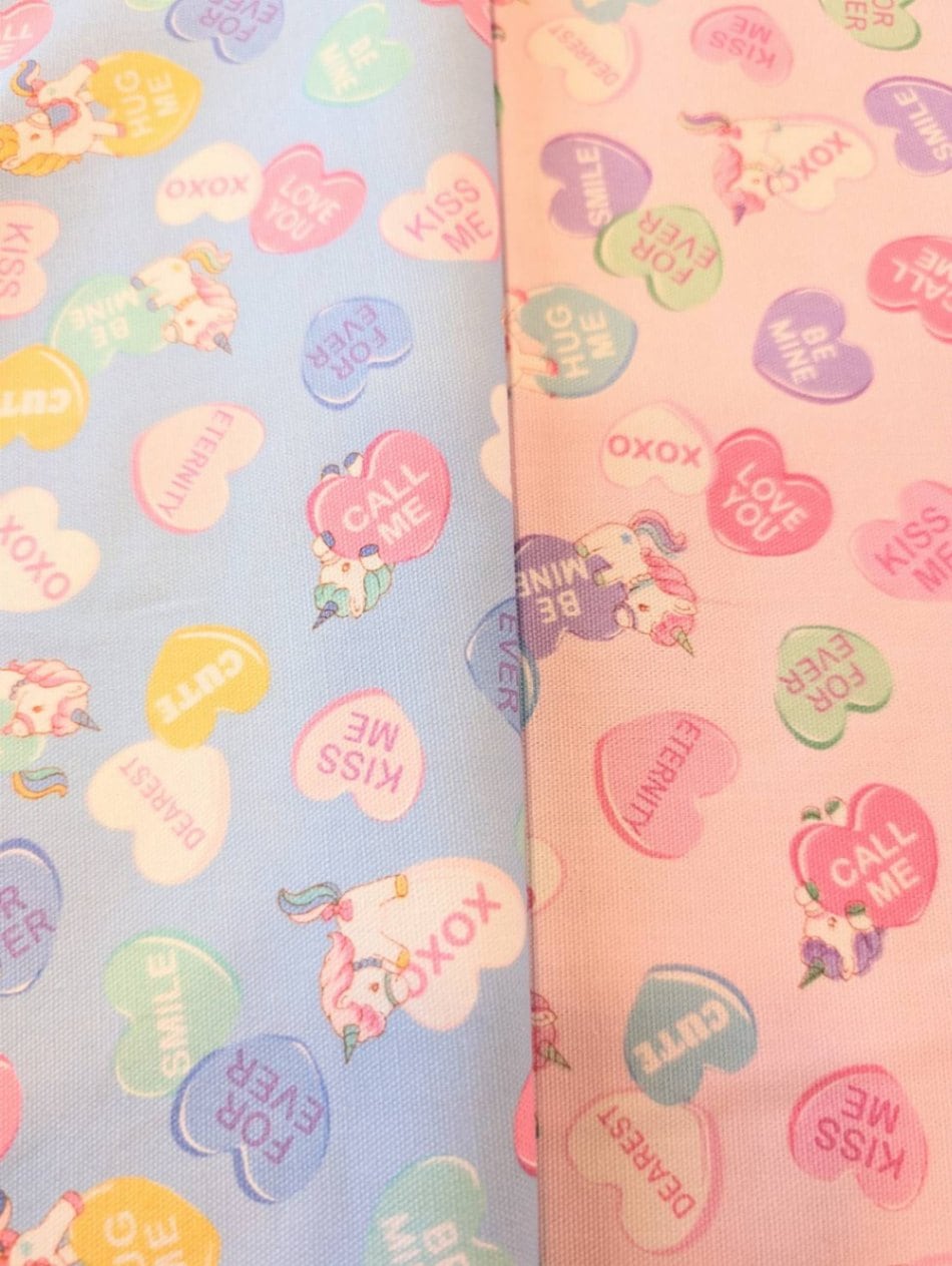 バニラポップ 生地 ハートユニコーン ピンク オックス 布 ゆめかわ