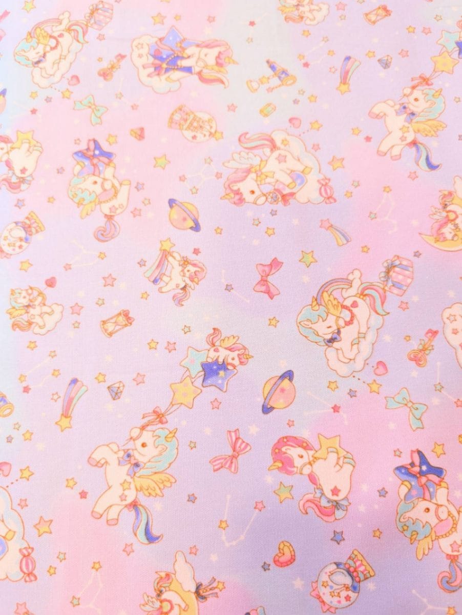 ゆめかわ バニラポップ 生地 ユニコーン星座 オックス サックス | 生地