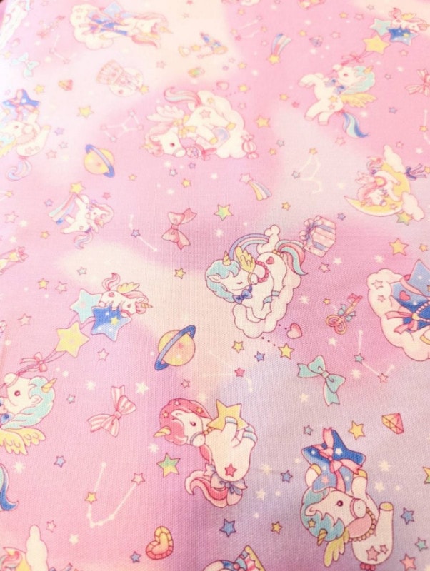 ゆめかわ　バニラポップ　生地　ユニコーン星座　オックス　パープル　