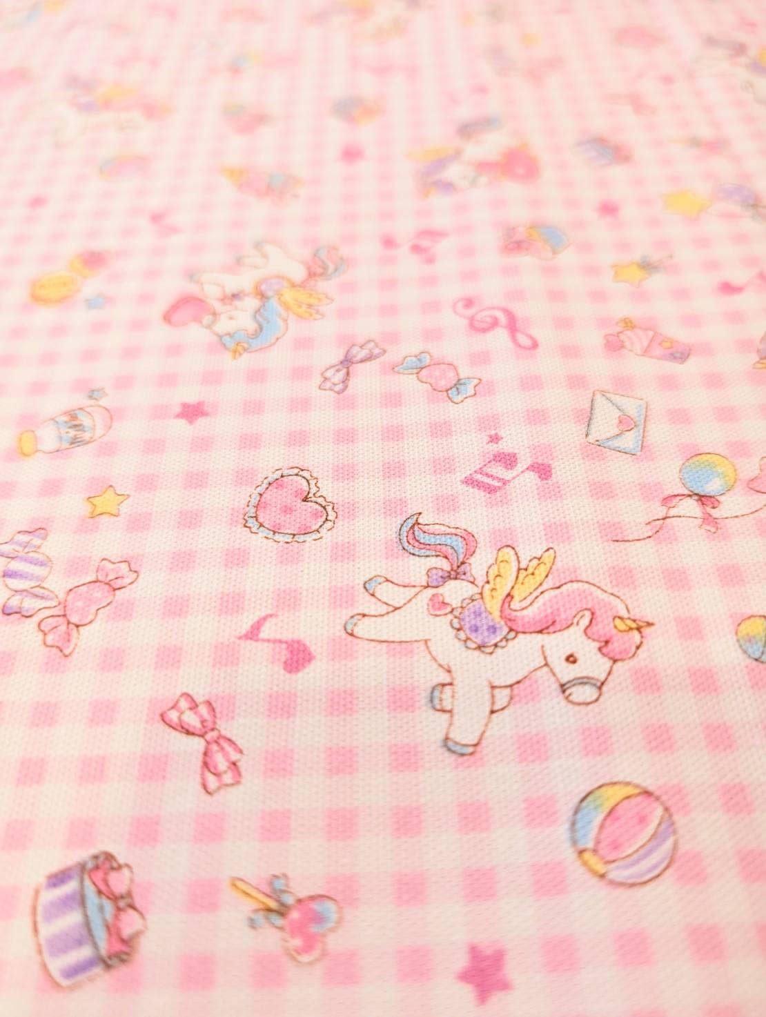 バニラポップ ユニコーン ギンガムチェック 前ボタン長袖スモック フリル 120サイズ バニラポップ 星空 ユニコーン 前ボタン 長袖スモック