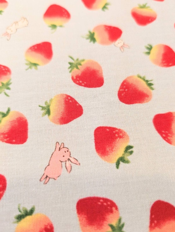 キッズランド　うさぎ　生地　サックス　布　シーチング生地