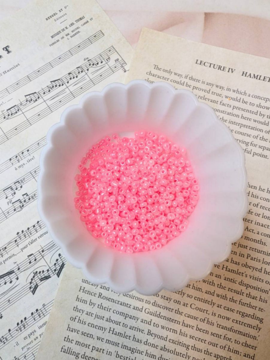 ガラスビーズ 2㎜ マカロンカラー マカロンビビットピンク 15g