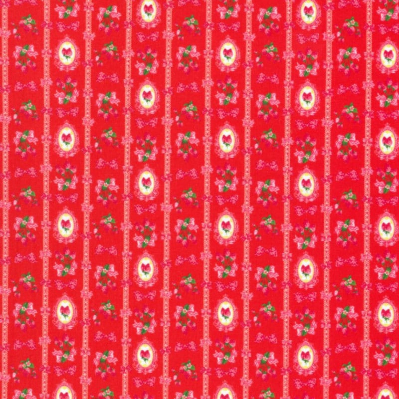 ストロベリーレース ミニカット　レッド　クロス ドール用 シーチング