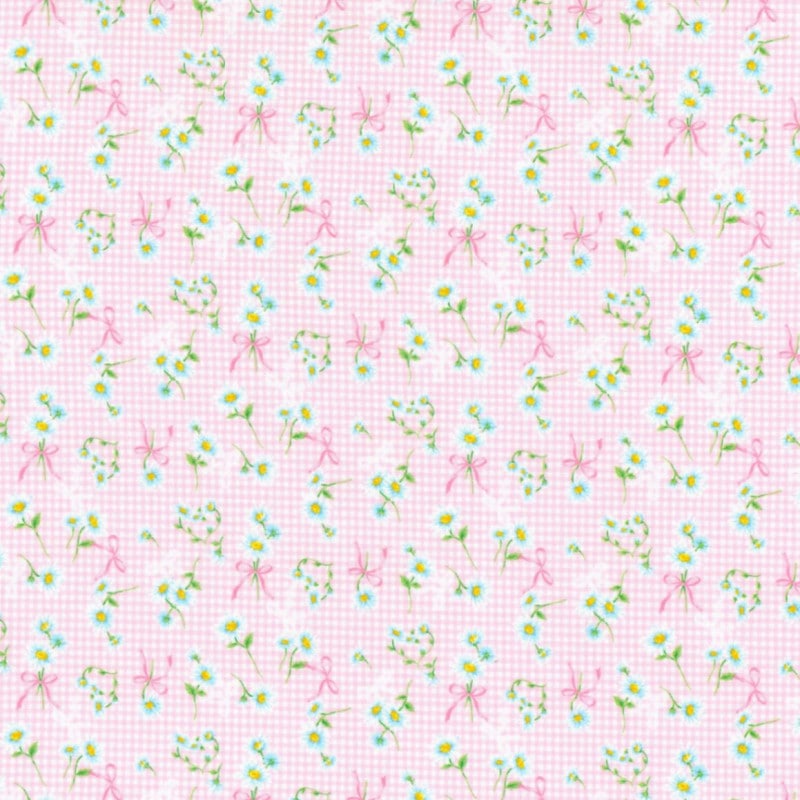 マーガレットチェック ミニカットクロス　ピンク ドール用 シーチング