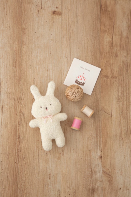 にぎにぎうさちゃん【日本製】【ソーイング】【手作りキット】【オーガニックコットン】
