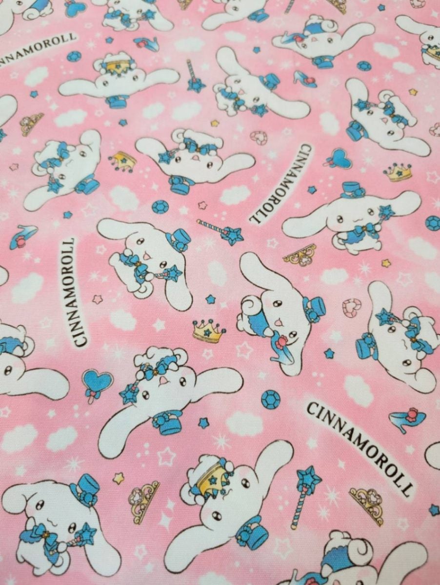 サンリオ シナモロール 宝石柄 オックス生地 ピンク｜入園入学・通園