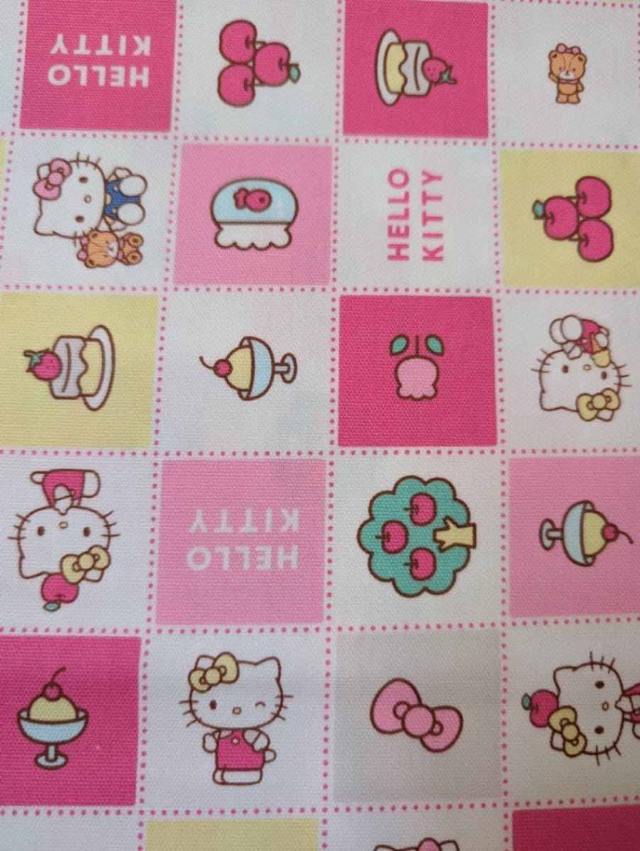 サンリオ ハローキティ ミミィ りんご 花柄 生地 平成レトロ サンリオ ハローキティ ミミィ りんご 花柄 生地 平成レトロ