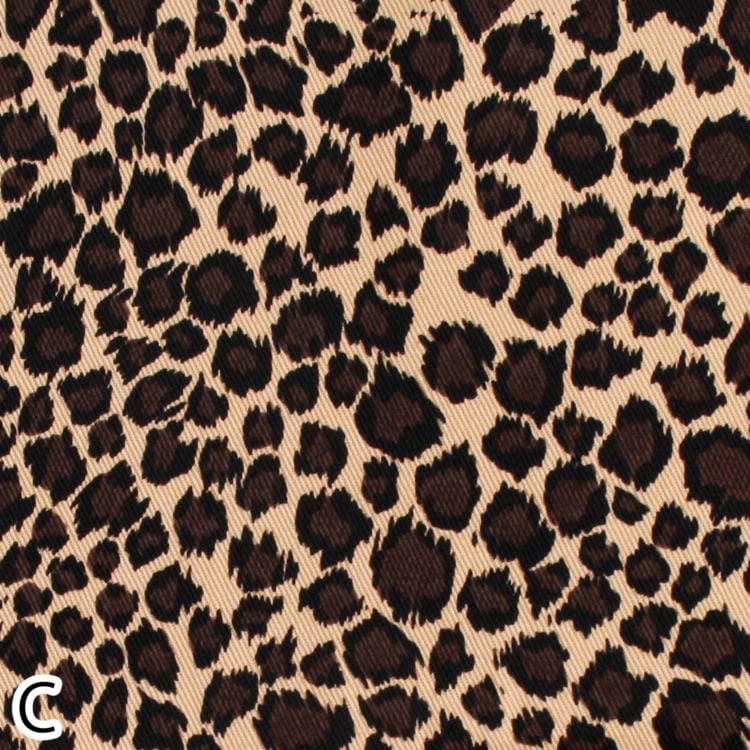 ヒョウ柄 ツイル 生地 ベージュ×こげ茶 | 生地・布 | ナマケモノの手芸屋