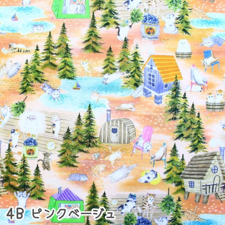 ユキエモン yukiemon 60ローン サウナフロック プリント生地　ピンク