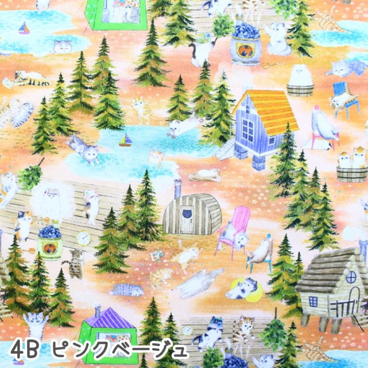 ユキエモン yukiemon 60ローン サウナフロック プリント生地 ピンク