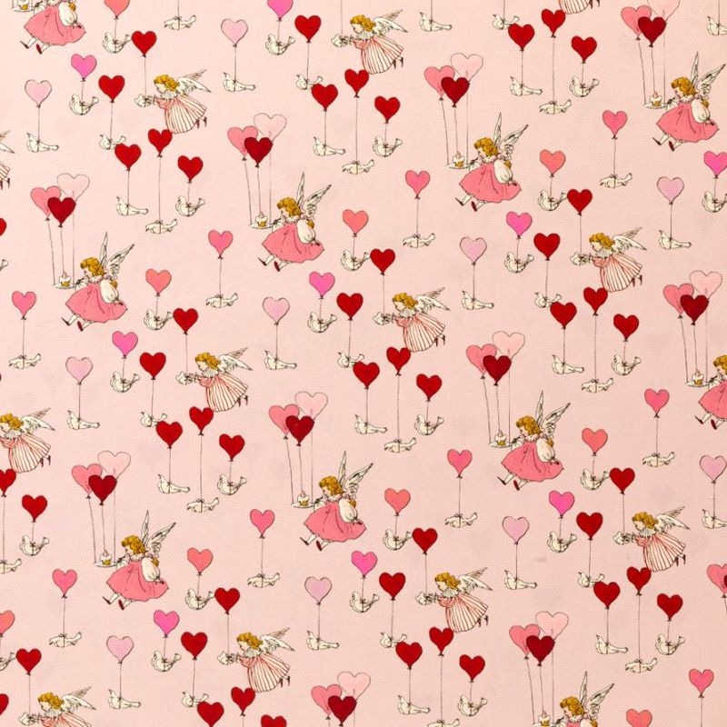 生地　Kurahashi Rei　ハート　カットクロス　布　くらはしれい　人気イラストレーター　絵本作家　仓桥伶衣　50cmカット　バッグ作りに　インテリア小物作りに