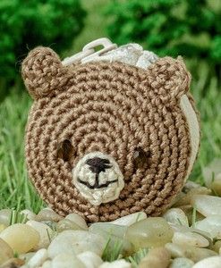 刺しゅうで編む小さなポーチ（かぎ針編み）初級〜中級 (くま)