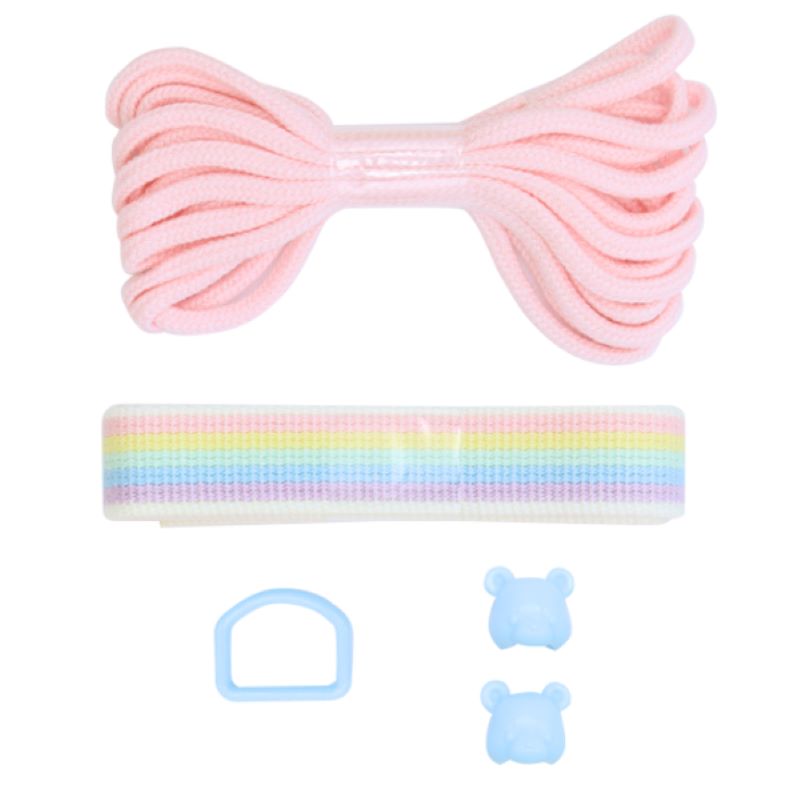 サンアミカ/Let's School　ヒモテープセット　パステルレインボー　くま