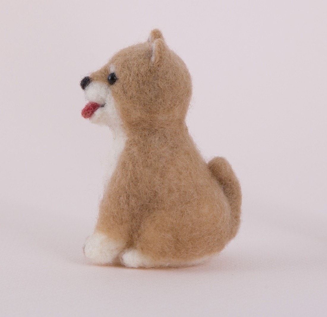 しばいぬくまちゃん　（キャメル）　羊毛フェルト しばいぬくまちゃん （キャメル） 羊毛フェルト しばいぬくま