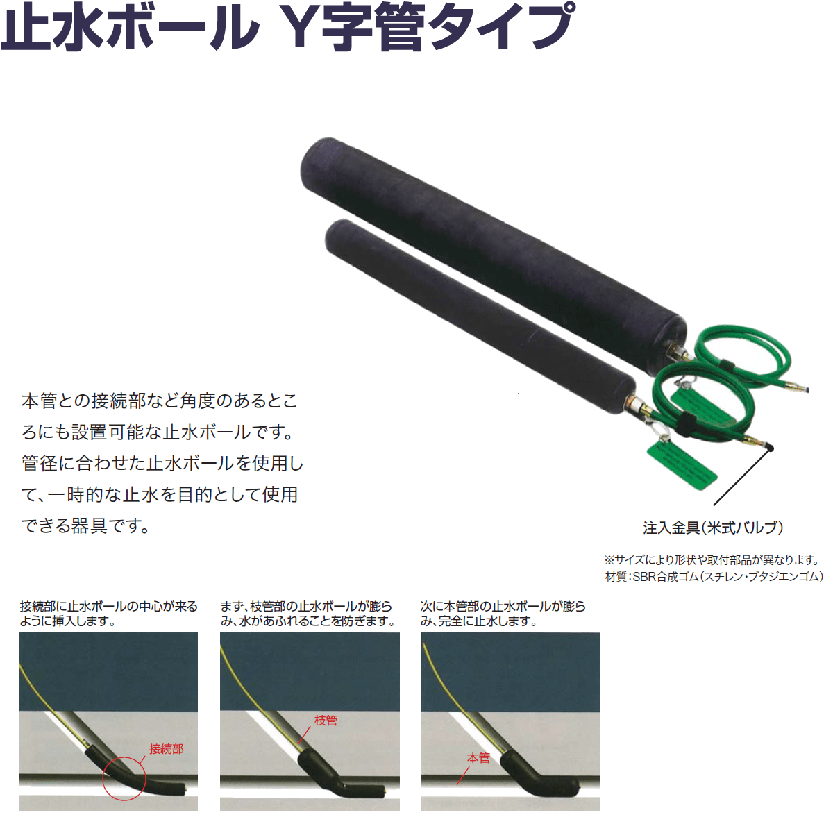 ホーシン 止水ボール Y字管タイプ Py75 100a Nambu ナンブショップ