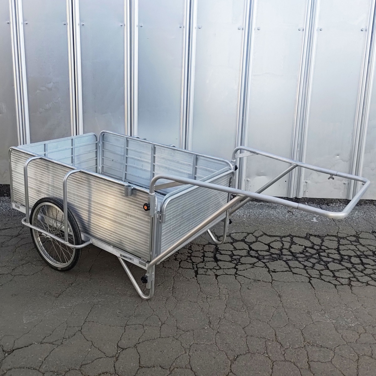 【中古】リアカー 折りたたみ アルミリヤカー 軽量 ノーパンクタイヤ PHC-150
