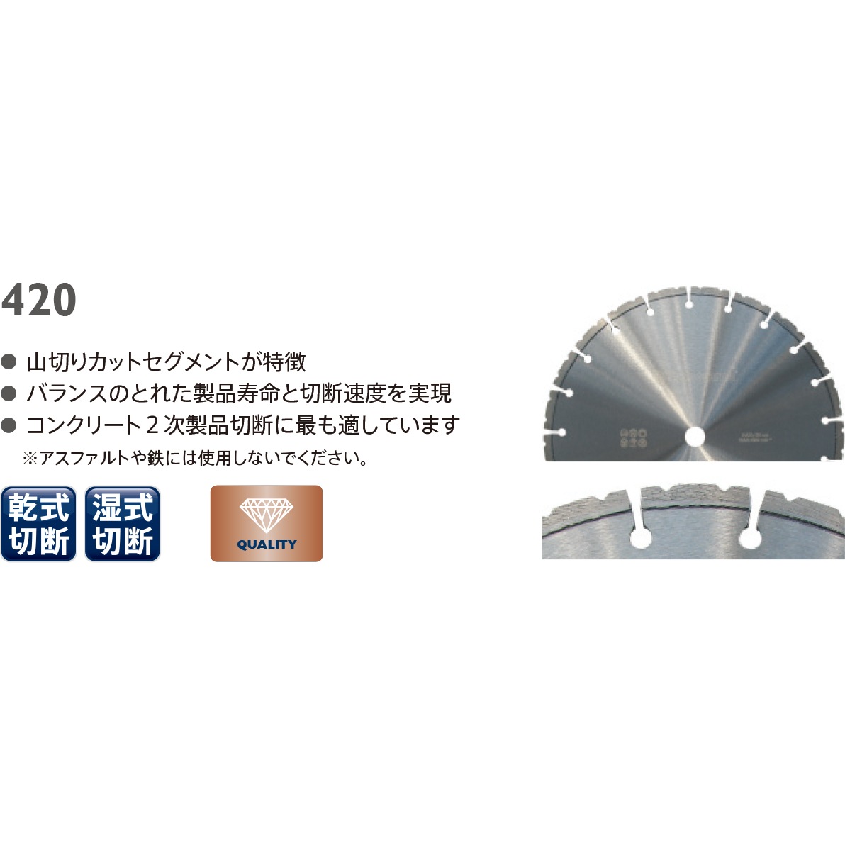 Husqvarna 乾式ダイヤモンドブレード 420 14インチ コンクリート用