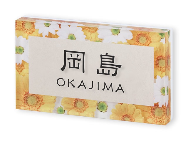 表札 PYC-21-21（マーガレットのかわいい花模様）プライ Ｗ120×Ｈ70mm