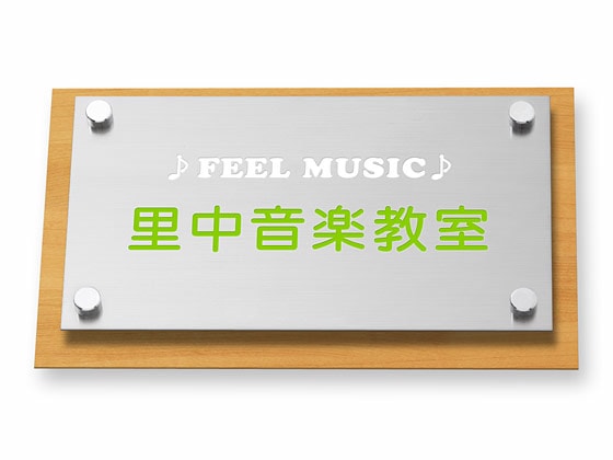 看板 銘板 (会社・オフィス・事務所・店舗・マンション・アパート等) EPMW-6S-N9 エッチング銘板 Ｗ300×Ｈ180mm