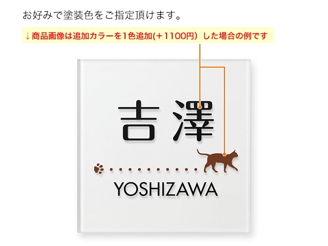 表札 門柱用 TAX-M-N5（アクシィ1型対応／歩く猫と肉球の